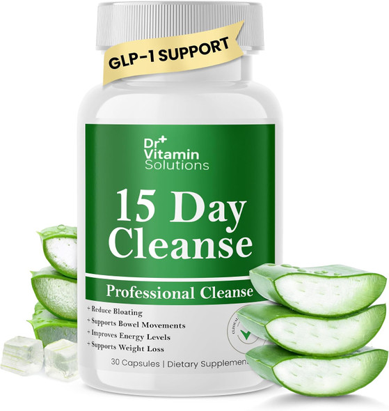 DR VITAMIN SOLUTIONS 15 Day Gut Cleanse Detox for Women and Men GLP-1 Support - Weight Loss