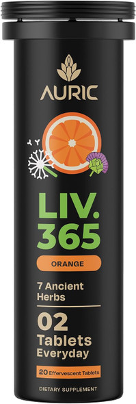 Auric LIV365 Effervescent Tab | Refreshing Fizzy Drink | 20 Tabs