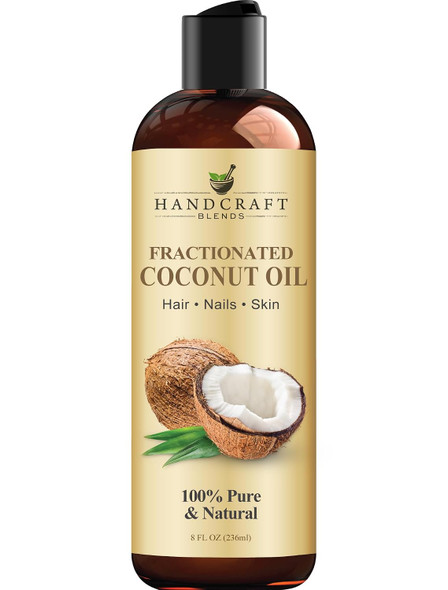 Handcraft Blends Fractionated Coconut Oil -  100% Pure and Natural - Premium Grade Carrier Oil for Skin and Hair - Hair and Body - Massage