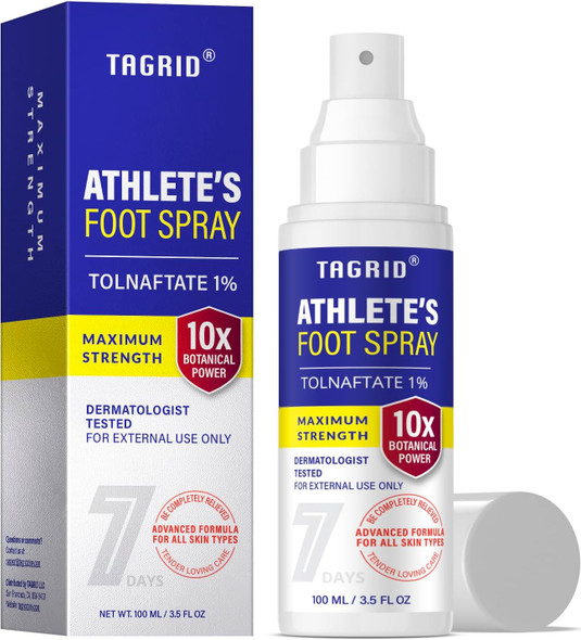 TAGRID Athletes Foot Treatment Maximum Strength Antifungal Spray for Athletes Foot Fungus Jock Itch Ringworm Treatment