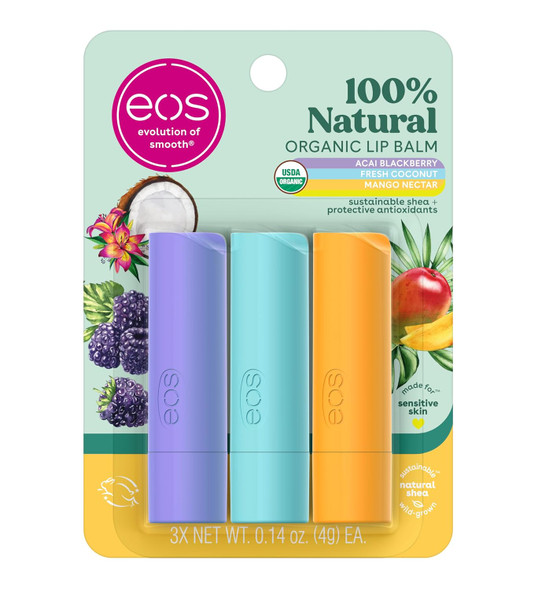 eos Natural Shea Lip Balm- Fruity Multi Flavor