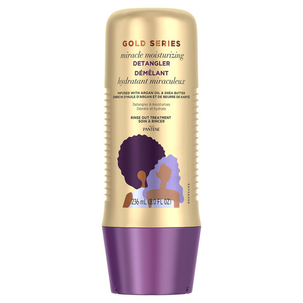 Pantene Gold Series Detangler Treatment for Curly and Coily Hair with Argan Oil and Shea Butter