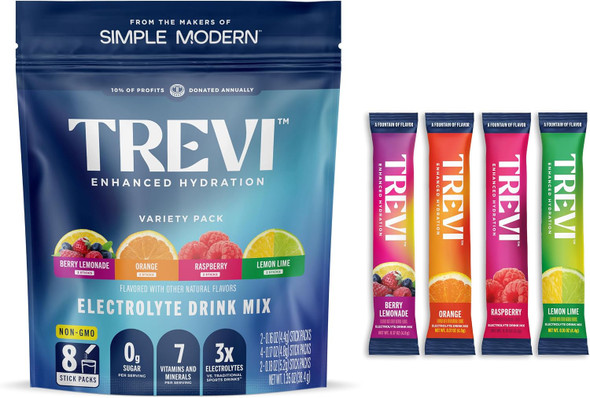TREVI Electrolytes Powder Packets Sugar Free Hydration