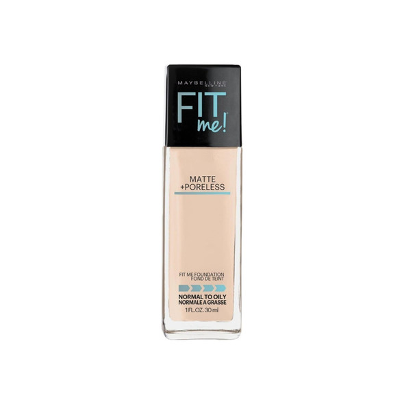 Maybelline Fit Me Matte + Poreless Liquid Foundation Makeup, Fair Porcelain 1 oz