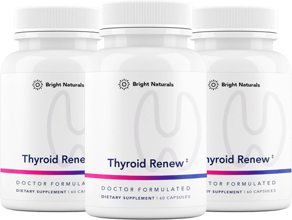 Bright Naturals Thyroid Renew Supplement - Thyroid Support for Women with Zinc, Selenium, Copper, Ashwagandha & L-Tyrosine