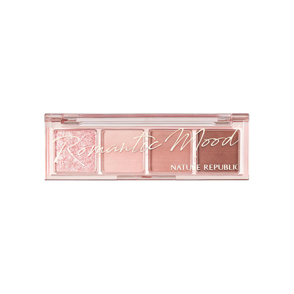 Nature Republic Daily Basic Palette  Longwear Eyeshadow Quad, 4 Natural Shades, Blendable Matte and Shimmer Velvety Texture Travel Size