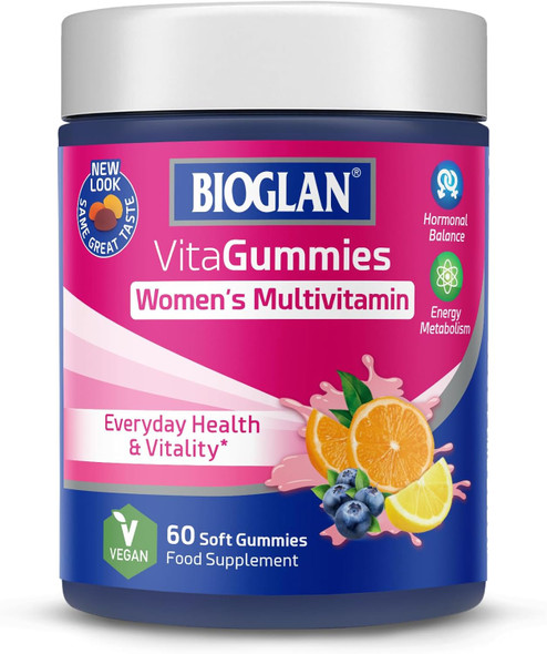 Bioglan Vitagummies | Women'S Multivitamin | Vegetarian Friendly | 3 Delicious Flavours | 60 Chewy Gummies