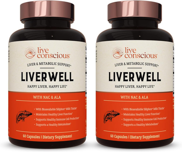 Live Conscious LiverWell Liver Cleanse Rejuvenation Metabolic Support Liver Supplement for Liver Health