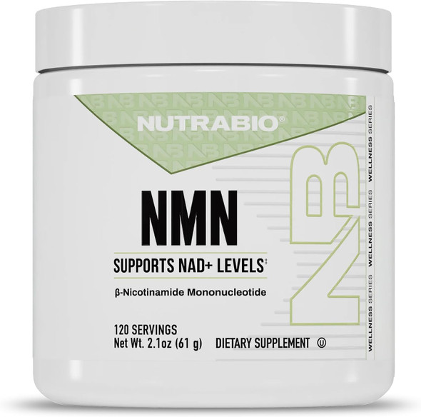 NutraBio NMN - NAD Supplement, Longevity Support, Boost NAD Levels, Increase Cellular Energy, Brain Health, Healthy Aging