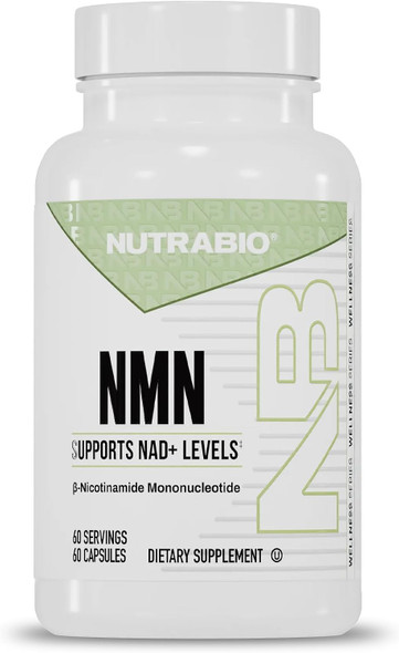 NutraBio NMN - NAD Supplement, Longevity Support, Boost NAD Levels, Increase Cellular Energy, Brain Health, Healthy Aging