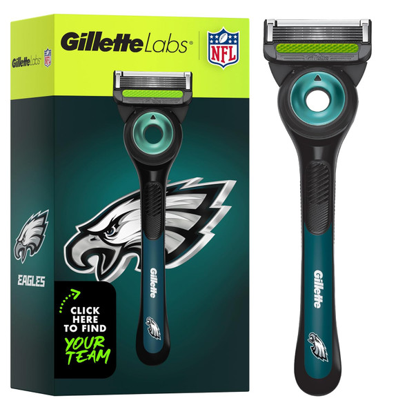Gillette Labs Special NFL Eagles Edition Shaving Razor for Men  1 Handle 4 Razor Blade Refills and  Magnetic Stand GilletteLabs with Exfoliating Bar