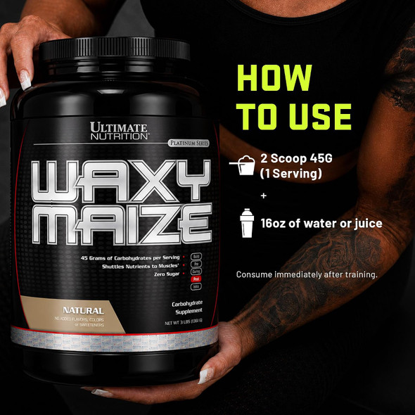 Ultimate Nutrition Waxy Maize, Fast Absorbing Carbohydrate Powder, 3 lb