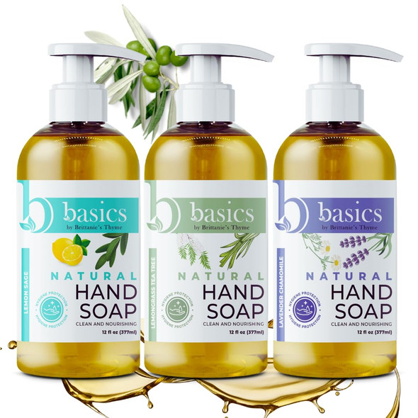 Brittanie’s Hand Soap Lavender/Lemongrass Tea Tree/Lemon Sage, 12 oz 3 PK
