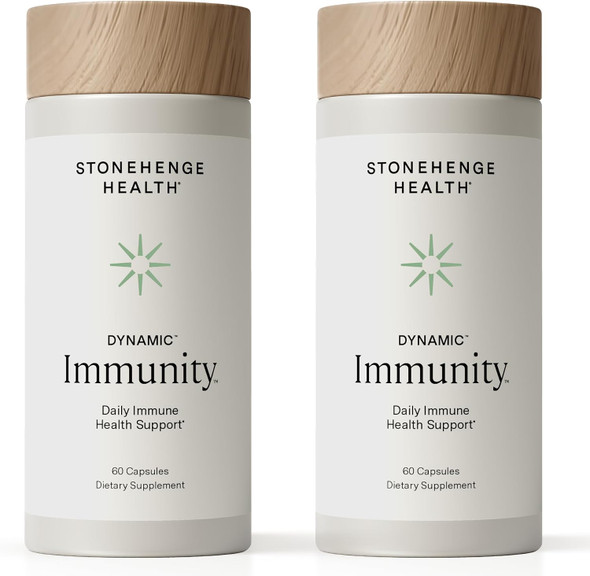 Stonehenge Health Dynamic Immunity Daily Supplement 10-in-1 Immune Boosters Zinc, Elderberry, Echinacea, Vitamin C & Probiotic L. Acidophilus – Supports Immune System & Respiratory Health