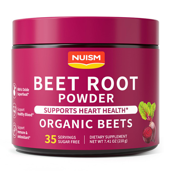NUISM Organic Beet Root Powder Drink Mix, Organic Beetroot Powder Superfood Supplement with Beet Juice Powder