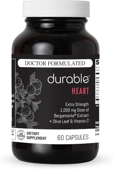 Durable Heart 1,000 mg Bergamonte Citrus Bergamot & Olive Leaf