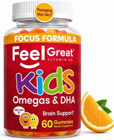 The Feel Great Vitamin Company Feel Great Kids Omega 3 DHA Gummies Plant-Based No Fishy Taste