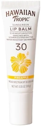 Hawaiian Tropic Sunscreen Lip Balm SPF 30, Pineapple, 0.3 Oz