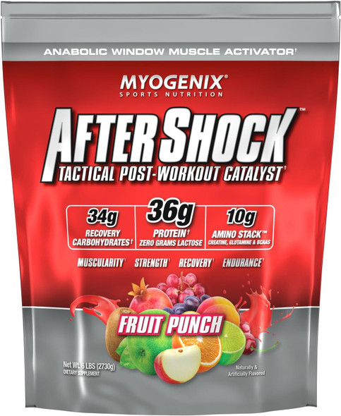 Myogenix Aftershock Post Workout — Muscle Growth Whey Protein Powder — Speeds Up Muscle Growth and Recovery — Supports Joint Health and Replenishes Glycogen - 6 lbs