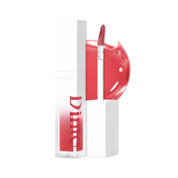 DINTO Snow White Collection Mirrorless Lip Oil Gloss Hydrating Korean Lip Gloss High Shine Non-Sticky Finish Warm Soft Deep Red  Vegan
