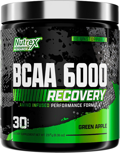 Nutrex Research - BCAA Powder 6000 Amino Acid - 6 Grams of BCAAs Amino Acids Supplement for Post Workout Recovery & Muscle Growth - Amino Energy Workout Recovery Drink  - 30 Servings