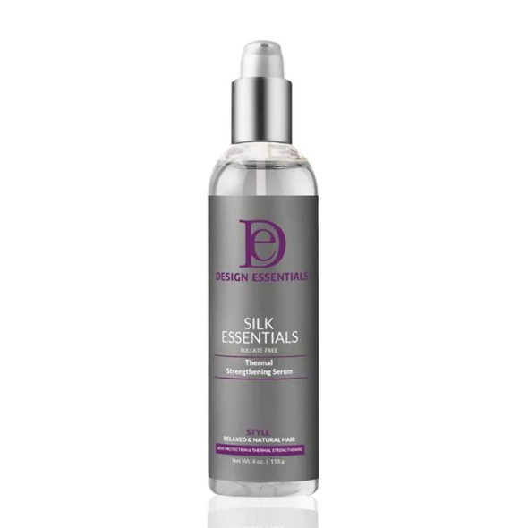 Design Essentials Silk Essentials Thermal Strengthening Serum, for Salon Perfect Weightless Thermal Styles  4 FL O.z  Clear