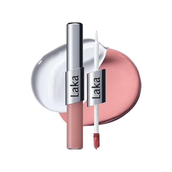 Laka Perfect Twin Lip Dual Ended Matte Liquid Lipstick & Clear Gloss Transfer Proof Color High Pigmented Lightweight Non Sticky Korean Makeup