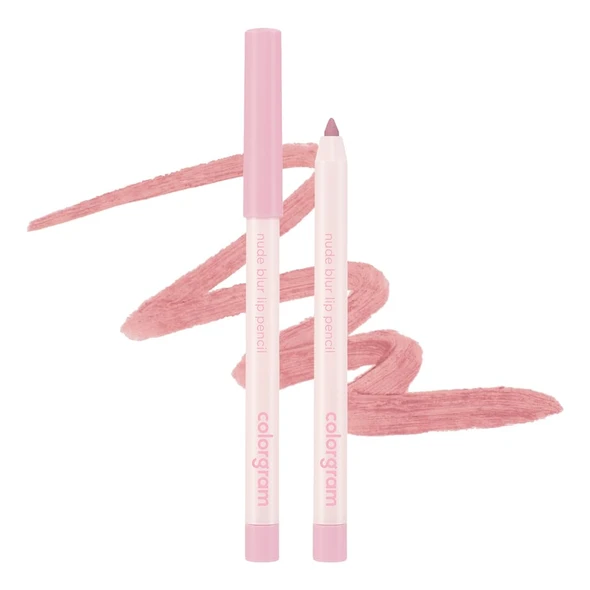 COLORGRAM NUDE BLUR LIP PENCIL 02 CHARMING PINK Soft Blurring Lip Liner for Seamless Overlining & Naturally Plumped Lips Korean Lip Makeup