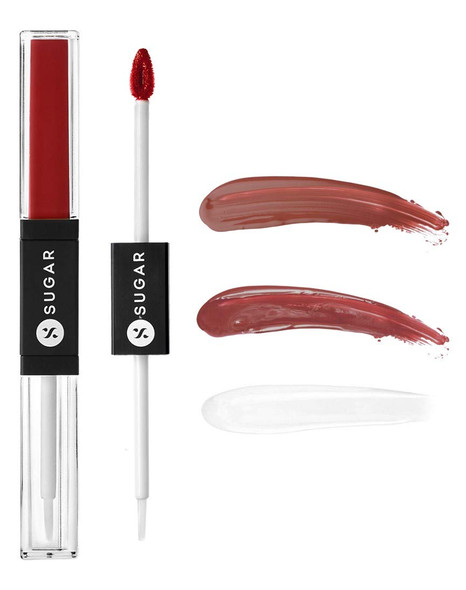 SUGAR Cosmetics - Smudge Me Not - Lip Duo - 12 Don Fawn Duo Liquid Lipstick with Matte Finish and Moisturizing Gloss