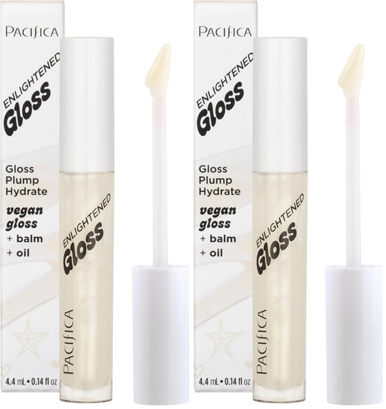 Pacifica Plumping Lip Gloss Sugar Cake Flavored Shimmering Gold Hydrating Lip Oil Balm, No Tingle Lip Plumper with Shea Butter Non Sticky High Shine Sweet Finish Vegan & Cruelty-Free