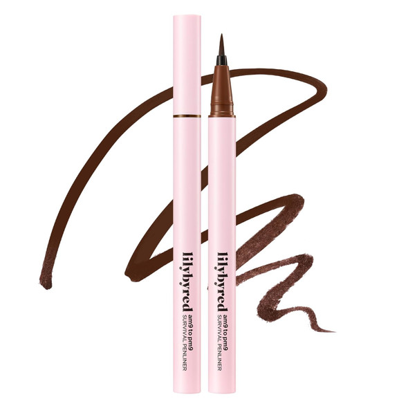 lilybyred Am9 to Pm9 Survival Penliner | Korean Waterproof Liquid Eyeliner with 0.1mm Ultra-Fine Brush Tip, Highly Pigmented, Quick-Drying, Smudge-Proof, Long-Lasting