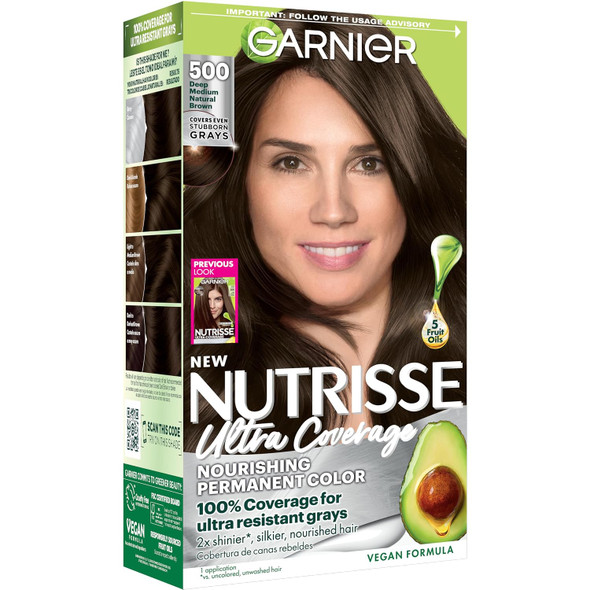 Garnier Nutrisse Ultra Coverage Hair Color Permanent Hair Dye for Up to 8 Weeks of Stubborn Gray Coverage Vegan & Cruelty-Free