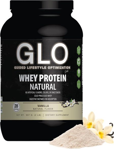 GLO Cold-Processed Whey Protein - Muscle Support 28 Servings