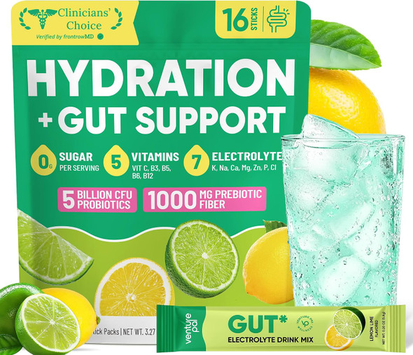 Venture Pal Sugar Free Hydration Packets + Gut Health Electrolytes Powder
