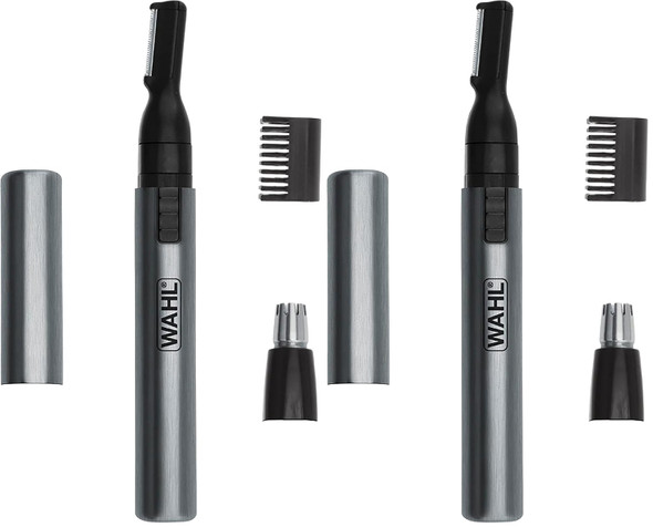 WAHL Micro Groomsman Personal Trimmer  Battery Powered  Rinseable Heads  Interchangeable Heads  For Facial Detailing  Model 05640-600