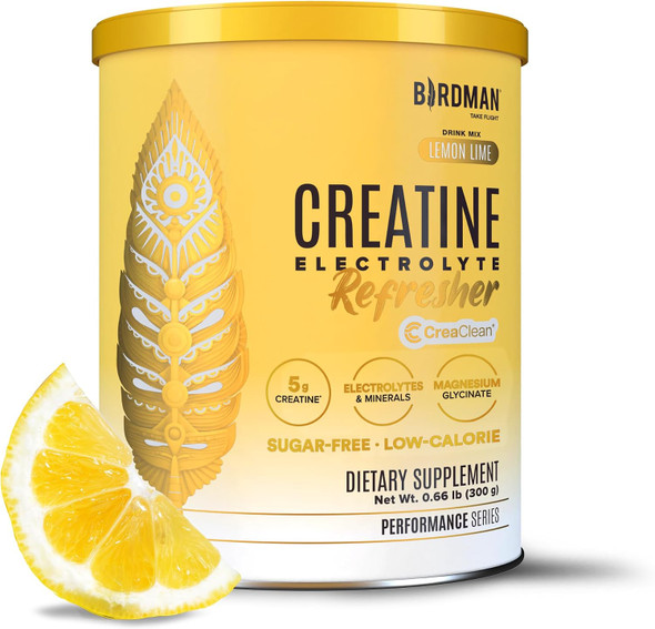 BIRDMAN Creatine Refresher | Creatine Monohydrate Powder with Electrolytes Magnesium Glycinate & Vitamins | Creaclean Seal | Sugar Free Low Calorie | 10.5 Ounce -  30 Servings