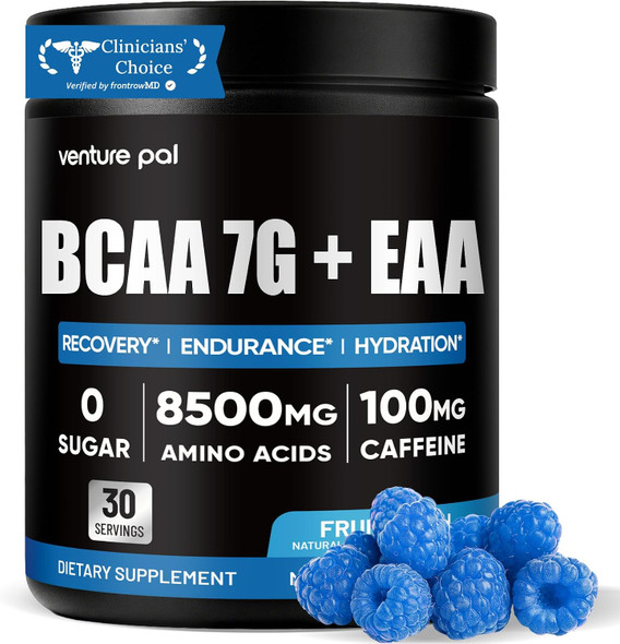 Venture Pal Sugar Free BCAA + EAA Powder for Muscle Recovery & Growth Gluten-Free - 12.7 Ounce