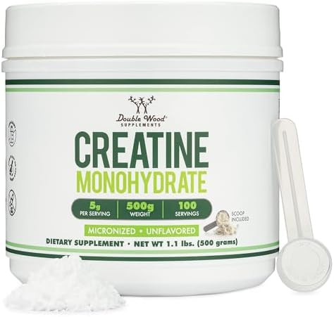 Micronized Creatine Monohydrate 5g, Unflavored, No Fillers, 100 Servings