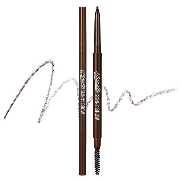 PERIPERA Speedy Skinny Brow 1.5mm Precise Eyebrow Pencil, Dual-Sided Fine Tip Shades, Define Fills Brow Make up, K Beauty, Korean Make-up, Safe for Sensitive Skin