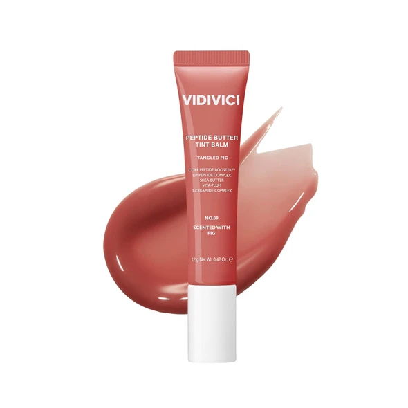 VIDIVICI Peptide Butter Tint Balm Korean Moisturizing Lip Tint with Melting Peptide Complex & Sheer Tinted Glow