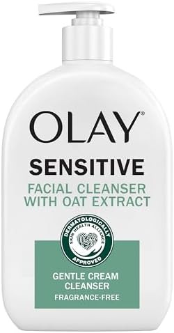 Olay Sensitive Facial Cleanser with Oat Extract Gentle Cream Cleanser