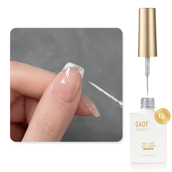 GAOY White Swirl Gel Nail Polish Art Liner, 12ml Classic Color