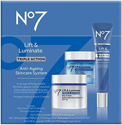 No7 Lift & Luminate Triple Action Skincare Set 3-Piece Kit