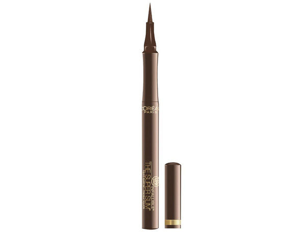 L'Oreal Paris Makeup Infallible Super Slim Long-Lasting Liquid Eyeliner, Ultra-Fine Felt Tip, Quick Drying Formula, Glides on Smoothly, Grey, 0.03 fl oz., 1 Count