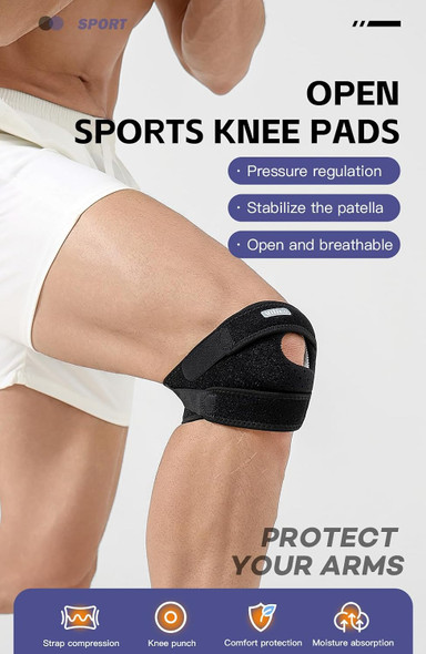 SUJAYU Knee Brace for Women Men Patellar Tendon Support Strap, Knee Brace for Meniscus Tear Knee Compression Sleeve for Knee Pain, Rodilleras Para Dolor de Rodillas (Black)