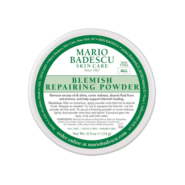 Mario Badescu Special Healing Blemish Repairing Face Powder for Oily and Troubled Skin Reduces T-Zone Shine, Decongests Pores and Balances Excess Oil Gentle Sulfur Powder for Skin Care
