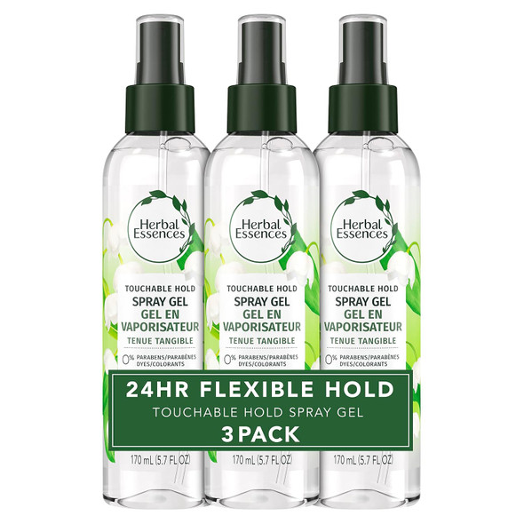 Herbal Essences Hair Spray Gel for Curly Hair Styling Gel for Women Touchable Hold