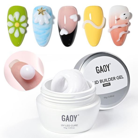 GAOY Clear 3D Sculpting Gel for Nail Art, 15g Solid Builder Gel