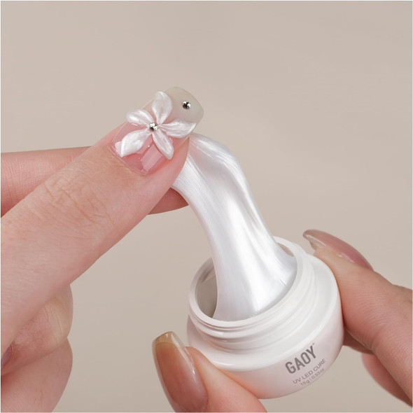 GAOY Clear 3D Sculpting Gel for Nail Art, 15g Solid Builder Gel