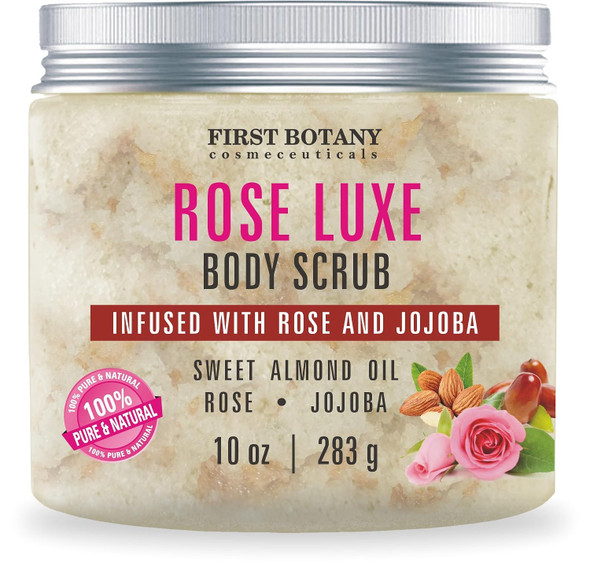 First Botany Body Scrub  Natural Exfoliating Salt Scrub & Body and Face Souffle helps with Moisturizing Skin Acne Cellulite Dead Skin Scars Wrinkles